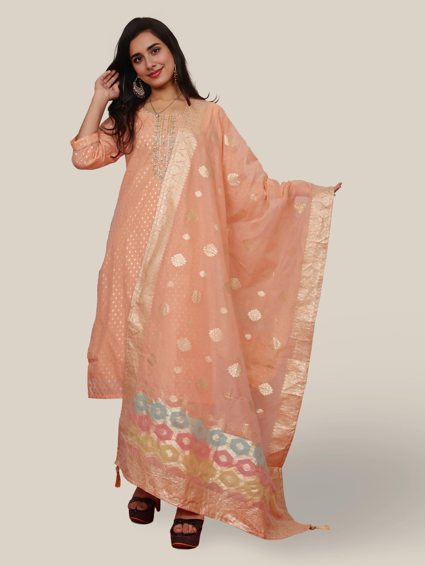 Woman's Straight Suit Set with Dupatta